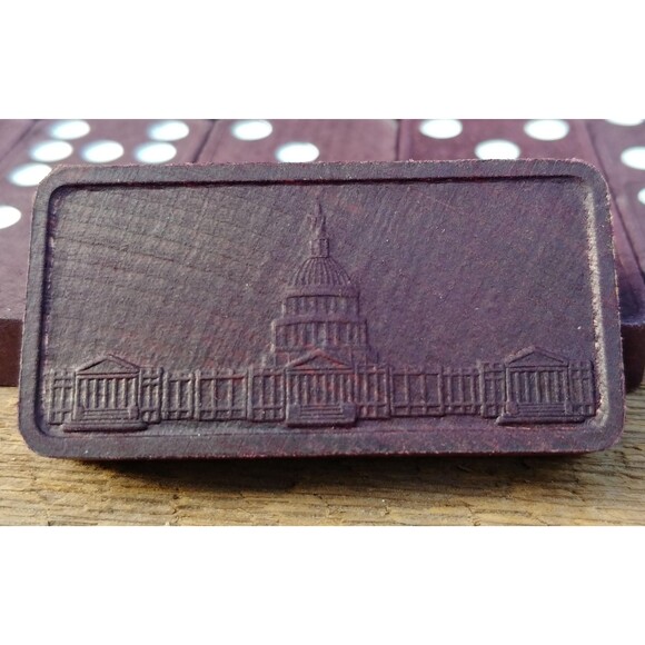 Vintage Double Nine Capitol Dominos By Halsam - Picture 2 of 10